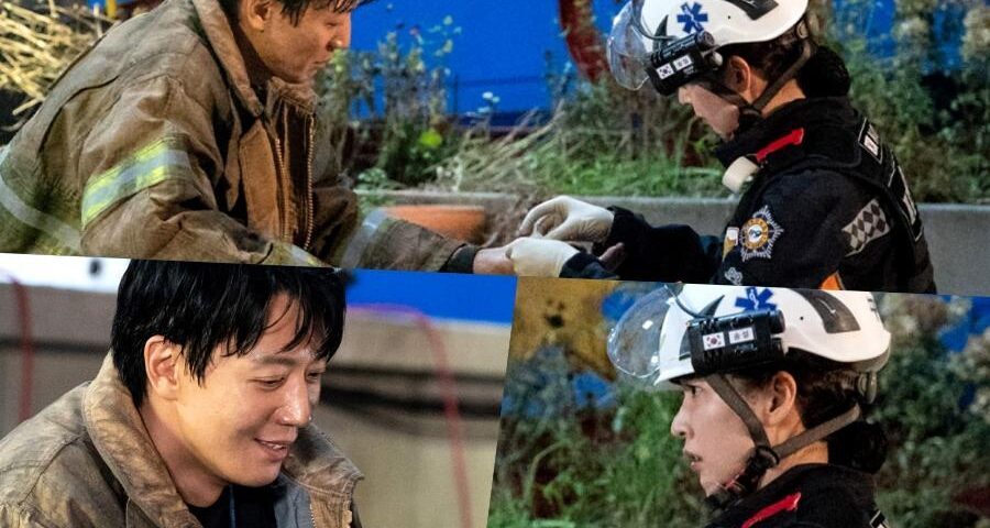 Kim Rae Won Smiles At Gong Seung Yeon Who Treats His Wounds In “The First Responders 2”